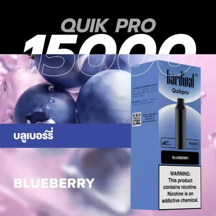 Pod Ks Quik Pro 15000 Puff Blueberry (บลูเบอร์รี่)